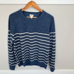 Striped, J. crew, lightweight sweatshirt, size L.